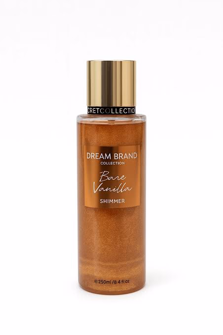 Body Splash Dream Brand Shimmer Com Gliter Bare Vanilla 250ml