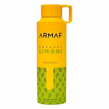 Desodorante Armaf Odyssey Limoni Fresh Edition, (body spray) unissex de 200ml